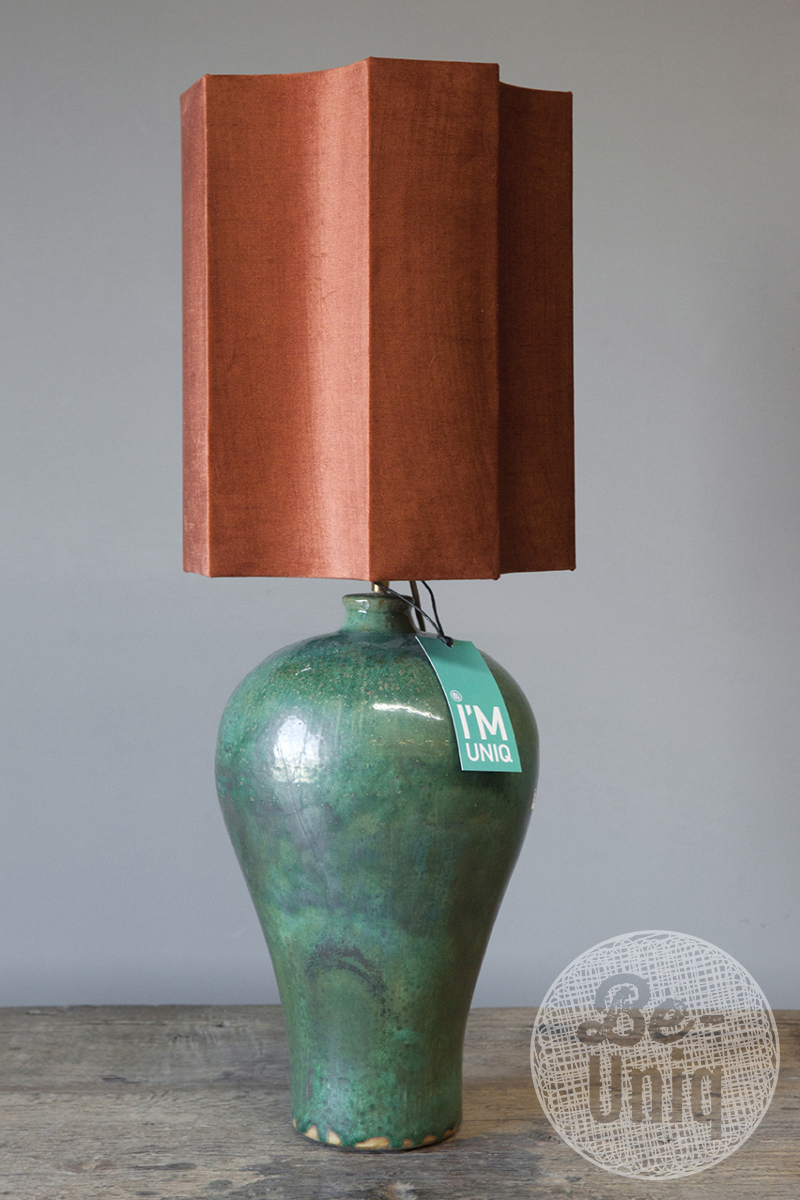 Vaaslamp porselein 008 | inclusief kap velvet terra