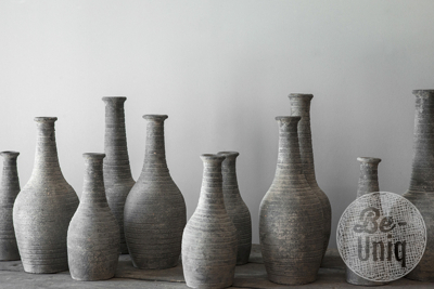 Clay bottle Emily medium | cement 