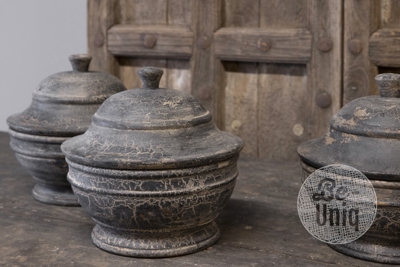 Houten pot Aya | grey finish