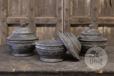 Houten pot Aya | grey finish