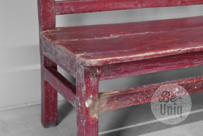 Origineel oud schoolbankje | Rood
