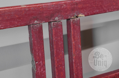 Origineel oud schoolbankje | Rood
