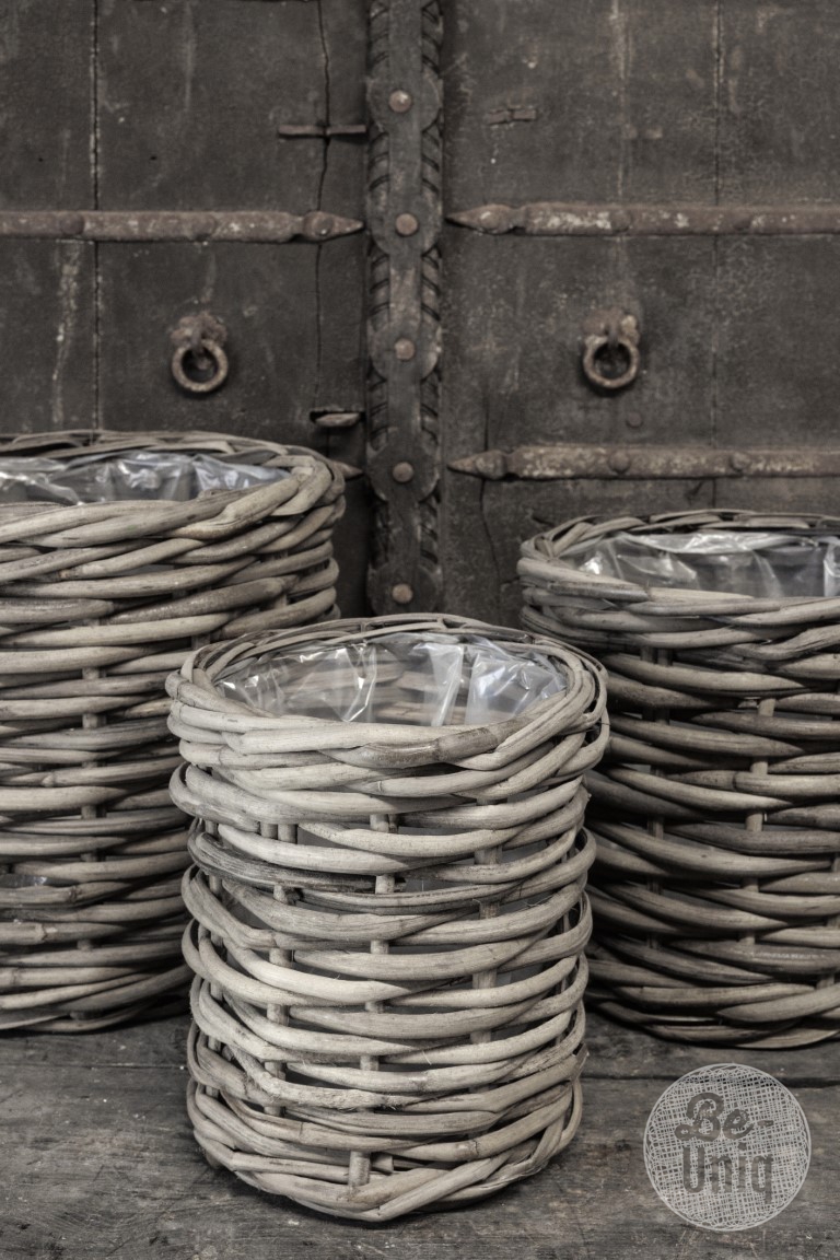 Set/3 manden Sera | rattan grey