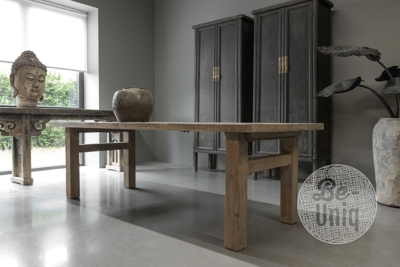 Eettafel 200 old elm | incl. poot