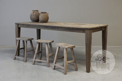 Antiek landelijke eettafel | oud teakhout 