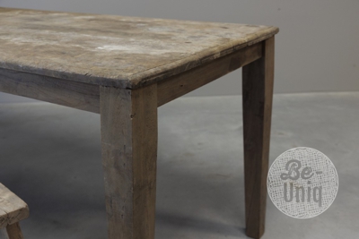 Antiek landelijke eettafel | oud teakhout 