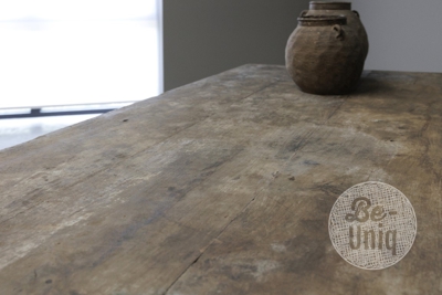 Antiek landelijke eettafel | oud teakhout 