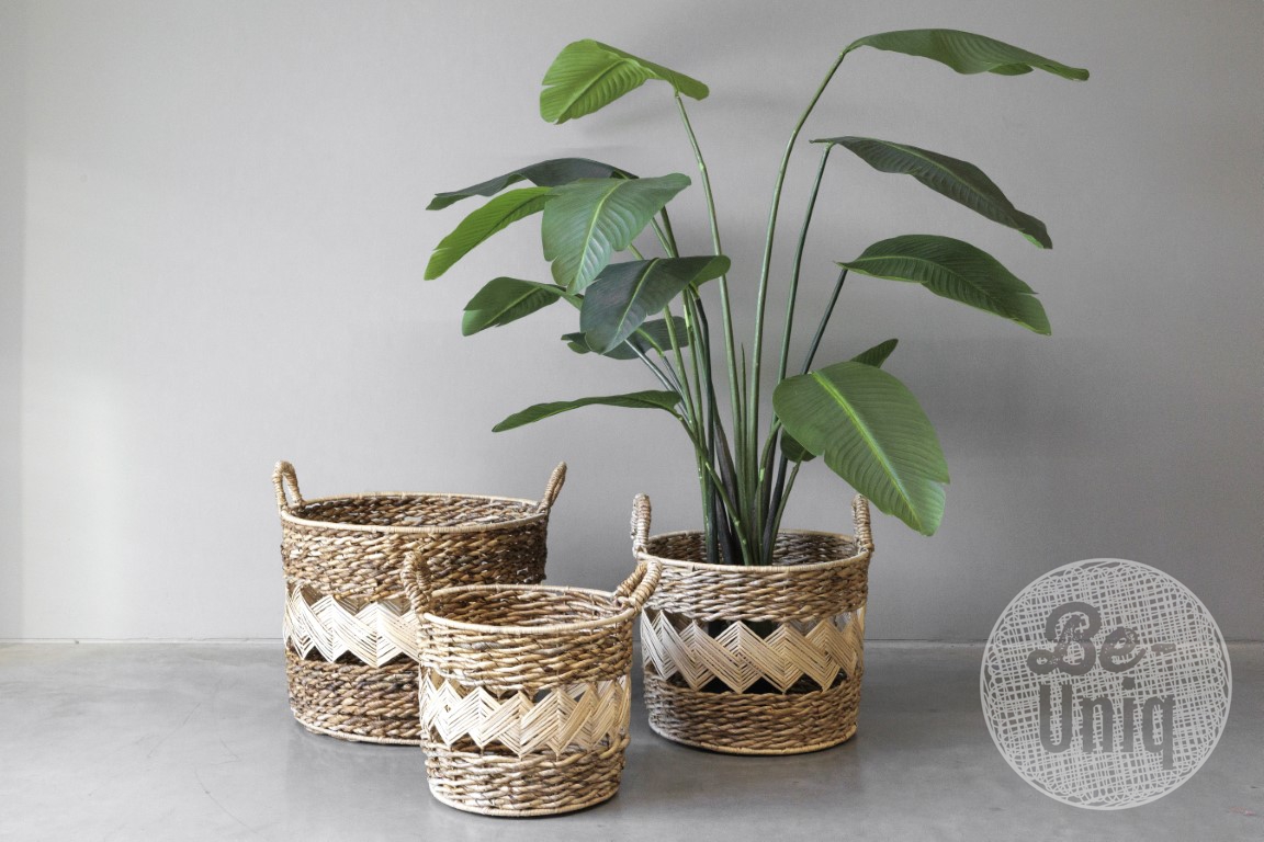 Baskets Mila set/3 | Banana white