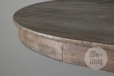 Origineel oud tafelblad op gietijzeren onderstel
