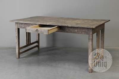 Authentieke eettafel/bureau met la | Indonesie