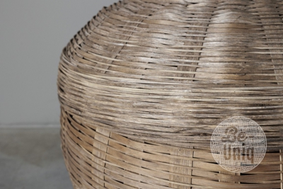 Authentiek rotan mand met deksel