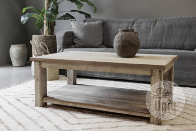 Salontafel met plank | oud hout